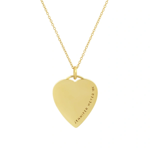 Jennifer Meyer Turquoise Inlay Heart Necklace with Diamonds in 18K Yellow Gold | Fine Necklaces | Coveti