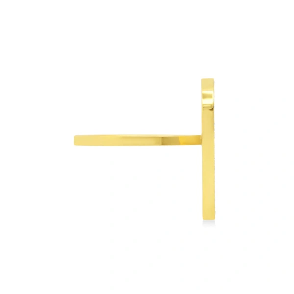 Jennifer Meyer Turquoise Inlay Heart Ring with Diamonds in 18K Yellow Gold | Fine Rings | Coveti