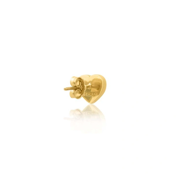 Jennifer Meyer Turquoise Inlay Heart Studs with Diamonds in 18K Yellow Gold | Fine Earrings | Coveti