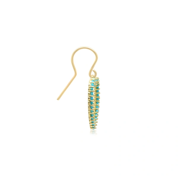 Jennifer Meyer Turquoise Large Open Heart Drop Earrings in 18K Yellow Gold | Fine Earrings | Coveti