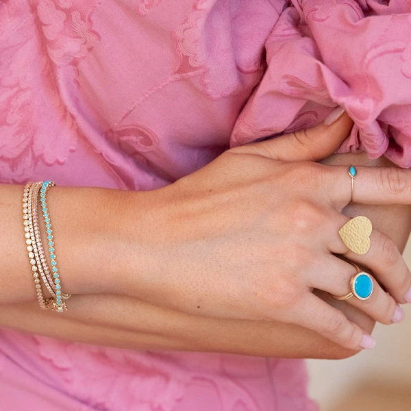 Jennifer Meyer Turquoise Marquise Ring in 18K Yellow Gold | Fine Rings | Coveti