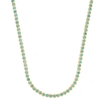 Jennifer Meyer Turquoise Mini Bezel Tennis Necklace in 18K Yellow Gold | Fine Necklaces | Coveti