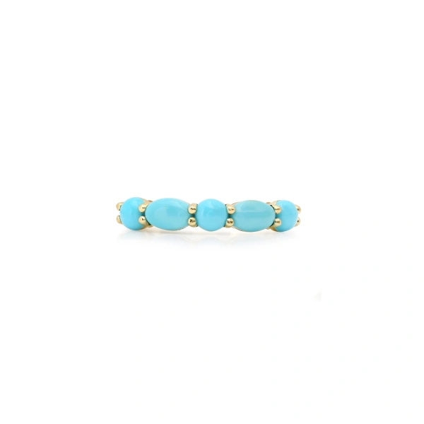 Jennifer Meyer Turquoise Mosaic Ring in 18K Yellow Gold | Fine Rings | Coveti