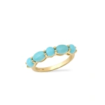 Jennifer Meyer Turquoise Mosaic Ring in 18K Yellow Gold | Fine Rings | Coveti
