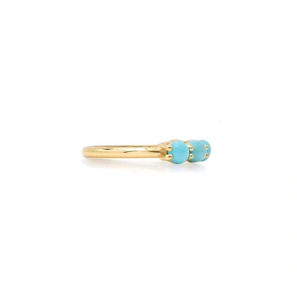 Jennifer Meyer Turquoise Mosaic Ring in 18K Yellow Gold | Fine Rings | Coveti