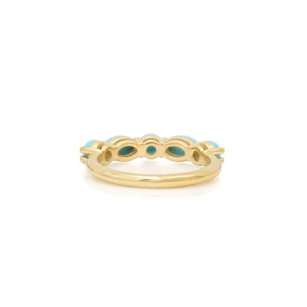Jennifer Meyer Turquoise Mosaic Ring in 18K Yellow Gold | Fine Rings | Coveti