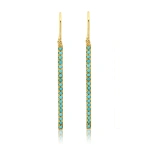 Jennifer Meyer Turquoise Stick Earrings in 18K Yellow Gold | Fine Earrings | Coveti