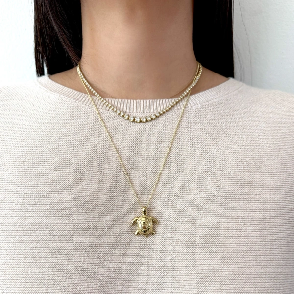 Jennifer Meyer Turtle Necklace in 18K Yellow Gold | Fine Necklaces | Coveti