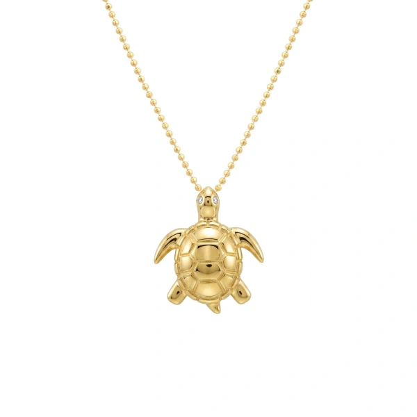Jennifer Meyer Turtle Necklace in 18K Yellow Gold | Fine Necklaces | Coveti