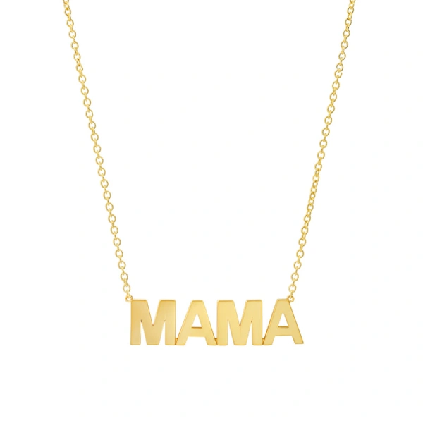 Uppercase Mama Necklace in 18K Yellow Gold