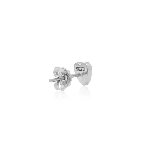Jennifer Meyer White Gold Diamond Heart Studs in 18K White Gold | Fine Earrings | Coveti