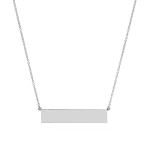 Jennifer Meyer White Gold Engravable Nameplate Necklace in 18K White Gold | Fine Necklaces | Coveti