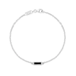 Jennifer Meyer White Gold Onyx Inlay Bar Bracelet in 18K White Gold | Fine Bracelets | Coveti