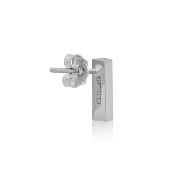 Jennifer Meyer White Gold Onyx Inlay Bar Studs in 18K White Gold | Fine Earrings | Coveti