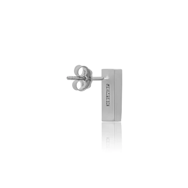 Jennifer Meyer White Gold Onyx Inlay Bar Studs with Diamonds in 18K White Gold | Fine Earrings | Coveti