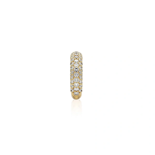 Jennifer Meyer Wide Diamond Tubular Ear Cuff in 18K Yellow Gold | Fine Earrings | Coveti
