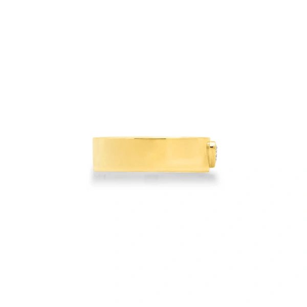Jennifer Meyer Wide Ellen Band with Heart Cut Diamond Accent in 18K Yellow Gold | Fine Rings | Coveti