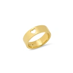 Jennifer Meyer Wide Ellen Band with Open Heart Detail in 18K Yellow Gold | Fine Rings | Coveti