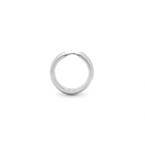 Jennifer Meyer Wide Huggies in 18K White Gold | Fine Earrings | Coveti