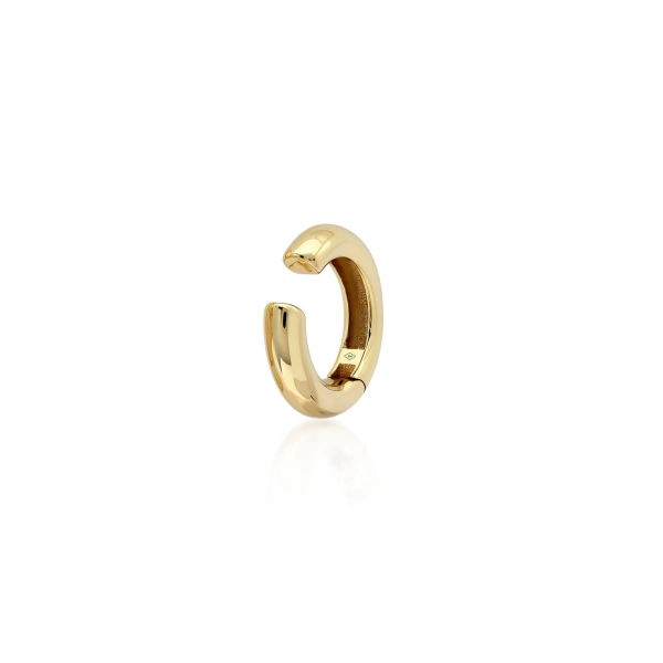 Jennifer Meyer Wide Tubular Ear Cuff in 18K Yellow Gold | Fine Earrings | Coveti
