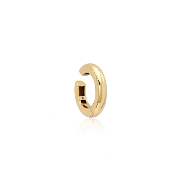 Jennifer Meyer Wide Tubular Ear Cuff in 18K Yellow Gold | Fine Earrings | Coveti
