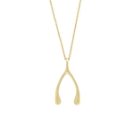 Jennifer Meyer Wishbone Necklace in 18K Yellow Gold | Fine Necklaces | Coveti