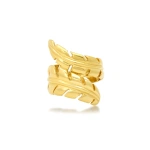 Jennifer Meyer Wrap Leaf Ring in 18K Yellow Gold | Fine Rings | Coveti