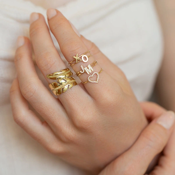 Jennifer Meyer Wrap Leaf Ring in 18K Yellow Gold | Fine Rings | Coveti