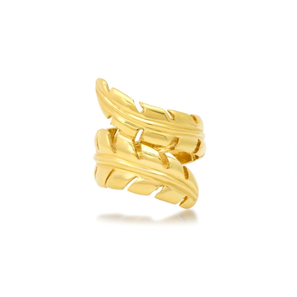 Wrap Leaf Ring in 18K Yellow Gold