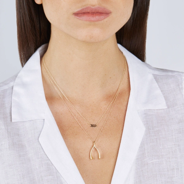 Jennifer Meyer XO Necklace in 18K Yellow Gold | Fine Necklaces | Coveti