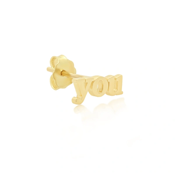 Jennifer Meyer You Stud in 18K Yellow Gold | Fine Earrings | Coveti
