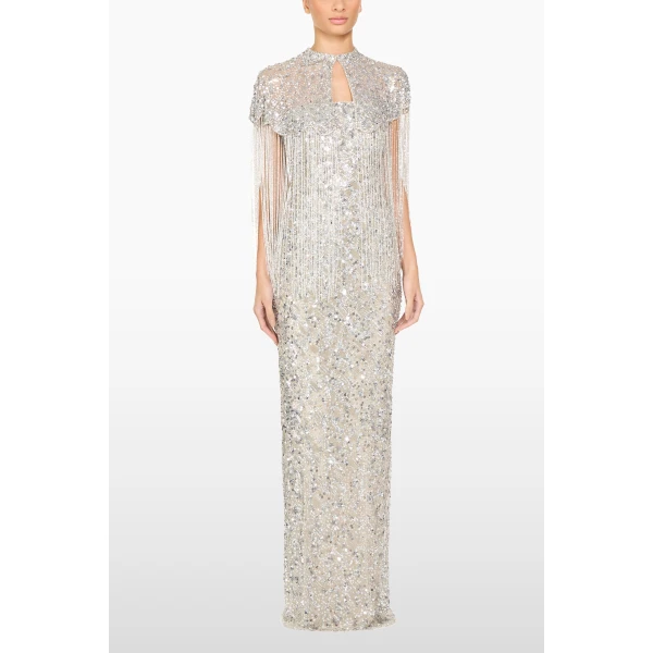 Jenny Packham Astralis Cape in Moonstone | Jackets | Coveti