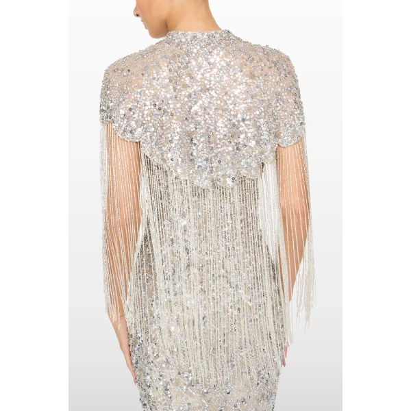 Jenny Packham Astralis Cape in Moonstone | Jackets | Coveti