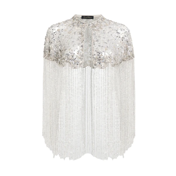 Jenny Packham Astralis Cape in Moonstone | Coveti