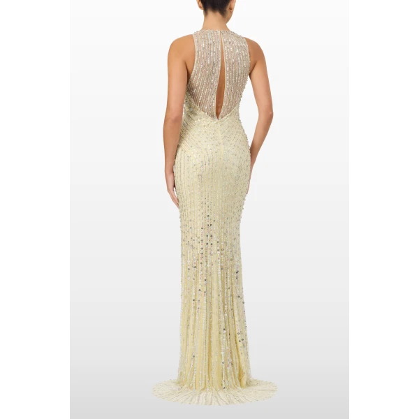 Jenny Packham Atlas Dress in Parchment | Evening Gowns | Coveti