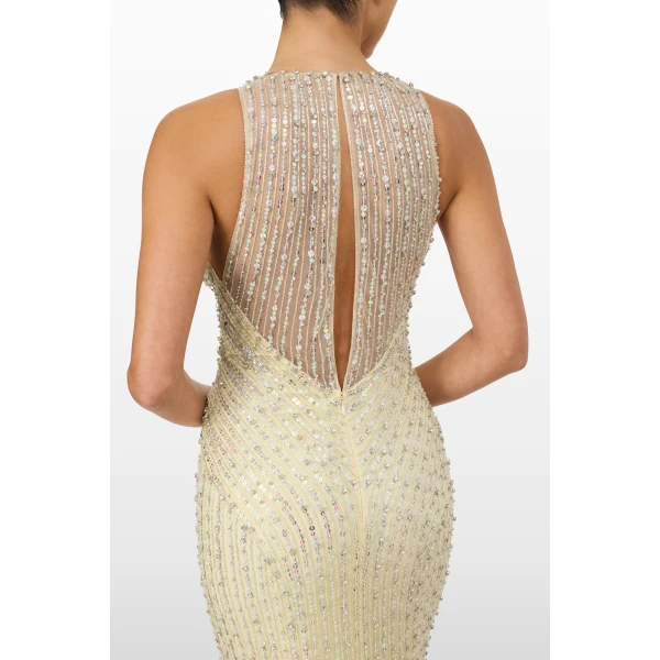 Jenny Packham Atlas Dress in Parchment | Evening Gowns | Coveti