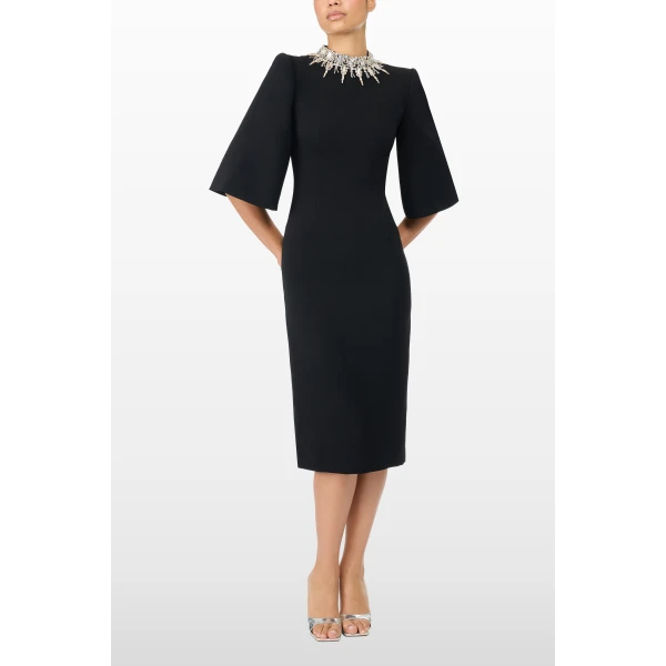 Jenny Packham Bibi Dress in Liquorice | Midi Dresses | Coveti