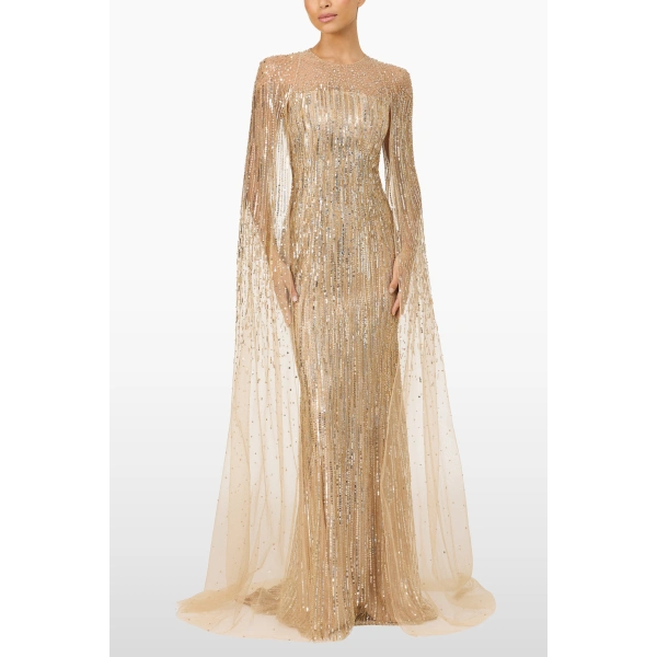 Jenny Packham Cosmic Dust Dress in Sparrowhawk | Evening Gowns | Coveti