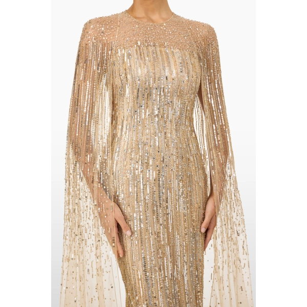 Jenny Packham Cosmic Dust Dress in Sparrowhawk | Evening Gowns | Coveti