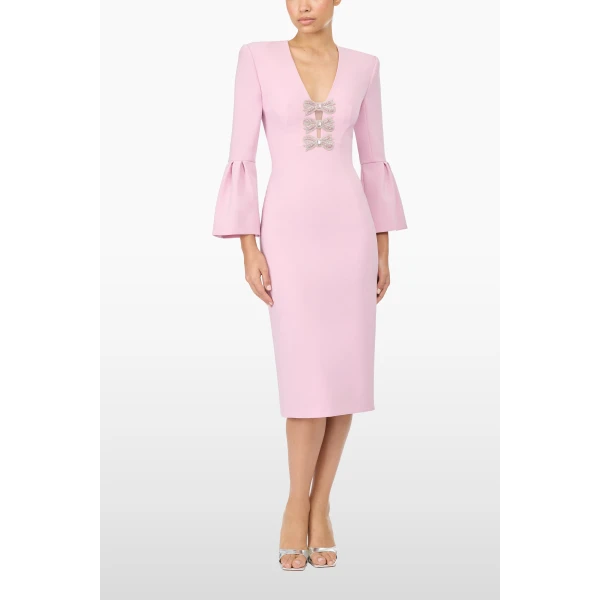 Jenny Packham Debut Dress in Tourmaline Pink | Midi Dresses | Coveti