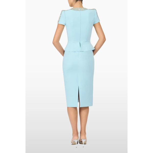 Jenny Packham Dubois Dress in Larimar Blue | Midi Dresses | Coveti