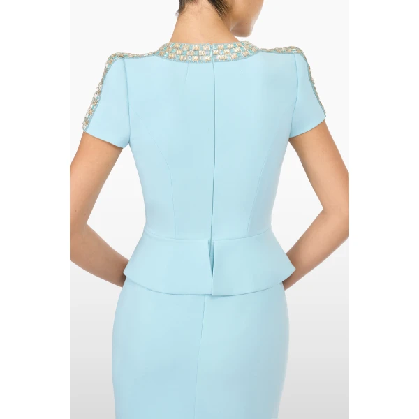 Jenny Packham Dubois Dress in Larimar Blue | Midi Dresses | Coveti