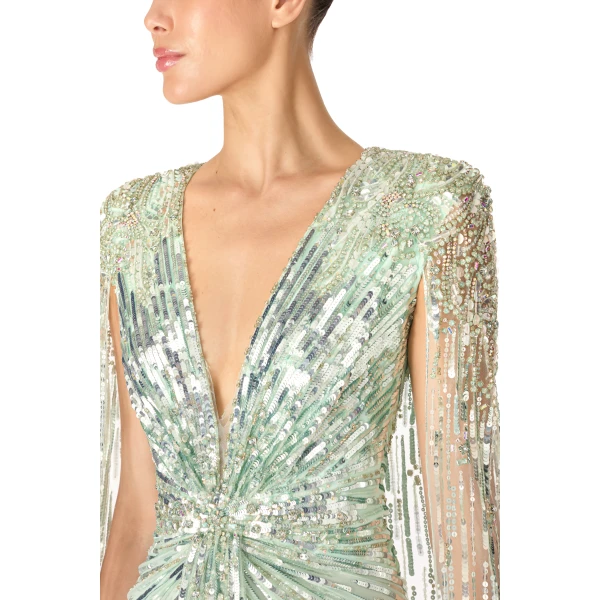 Jenny Packham Gold Rush Dress in Lagoon | Evening Gowns | Coveti