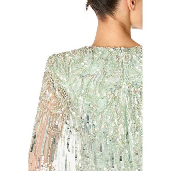 Jenny Packham Gold Rush Dress in Lagoon | Evening Gowns | Coveti
