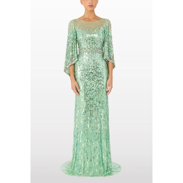 Jenny Packham Ines Dress in Eucalyptus | Evening Gowns | Coveti
