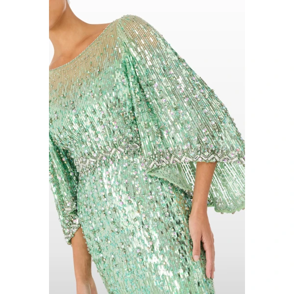 Jenny Packham Ines Dress in Eucalyptus | Evening Gowns | Coveti