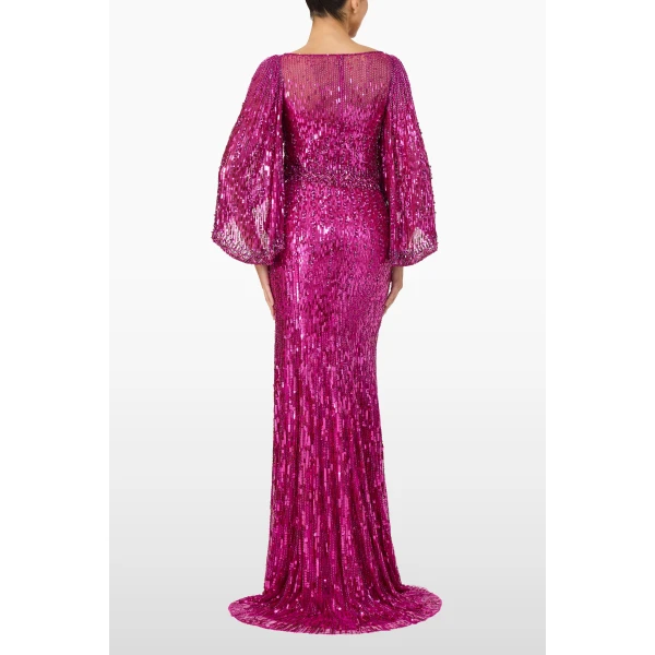 Jenny Packham Ines Dress in Magenta | Evening Gowns | Coveti