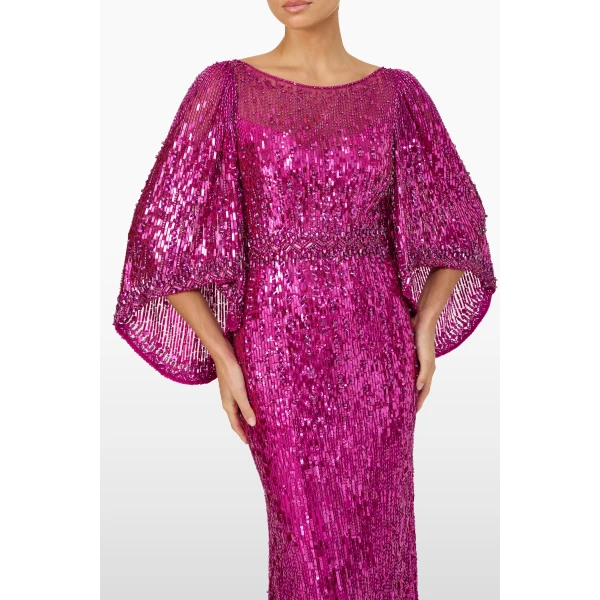 Jenny Packham Ines Dress in Magenta | Evening Gowns | Coveti