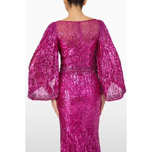 Jenny Packham Ines Dress in Magenta | Evening Gowns | Coveti