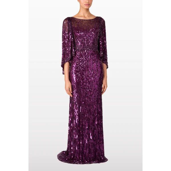 Jenny Packham Ines Dress in Purple Muscadine | Evening Gowns | Coveti